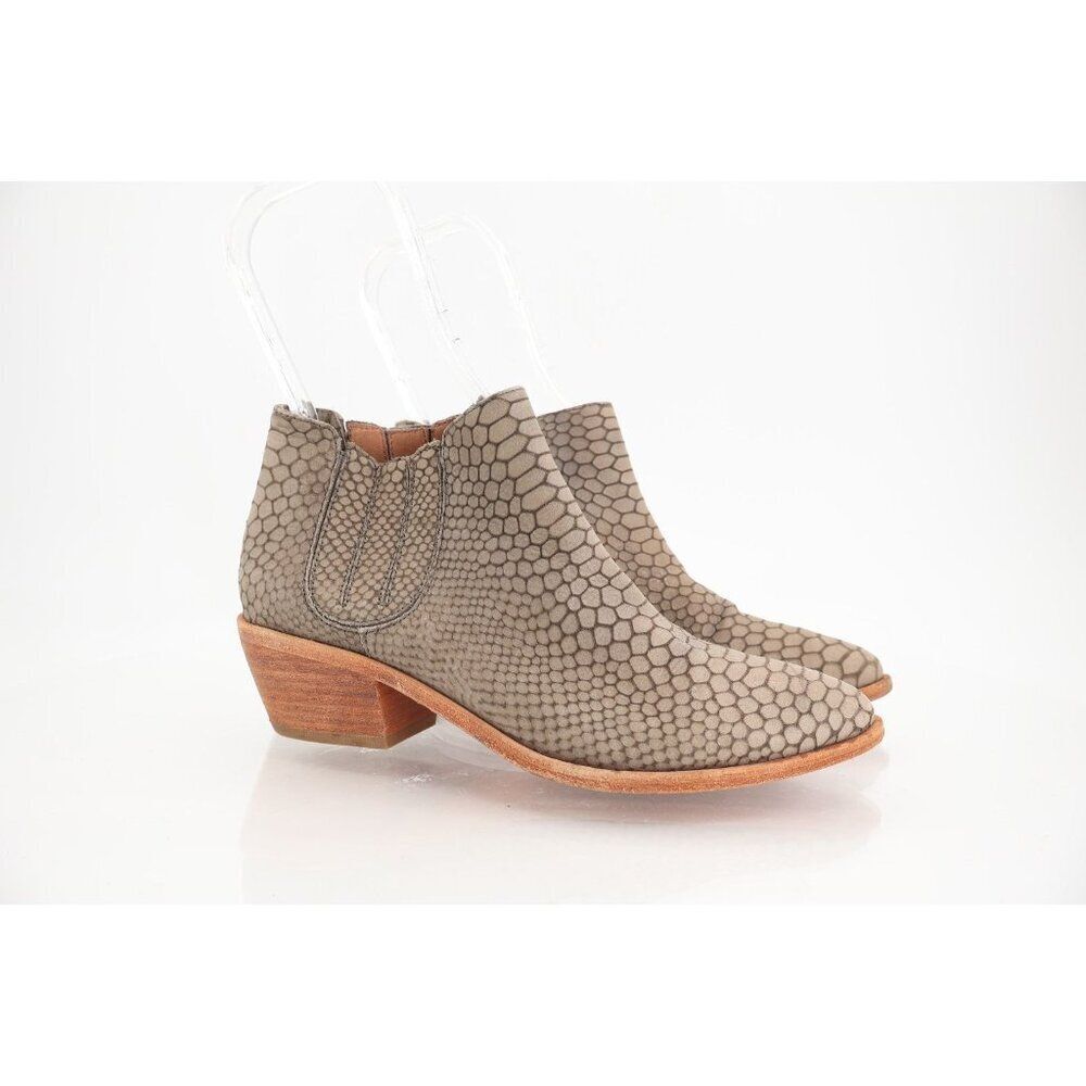 Joie Barlow Womens 36 6 Western Boot Leather Block Heel Bootie Pull On Snakeskin